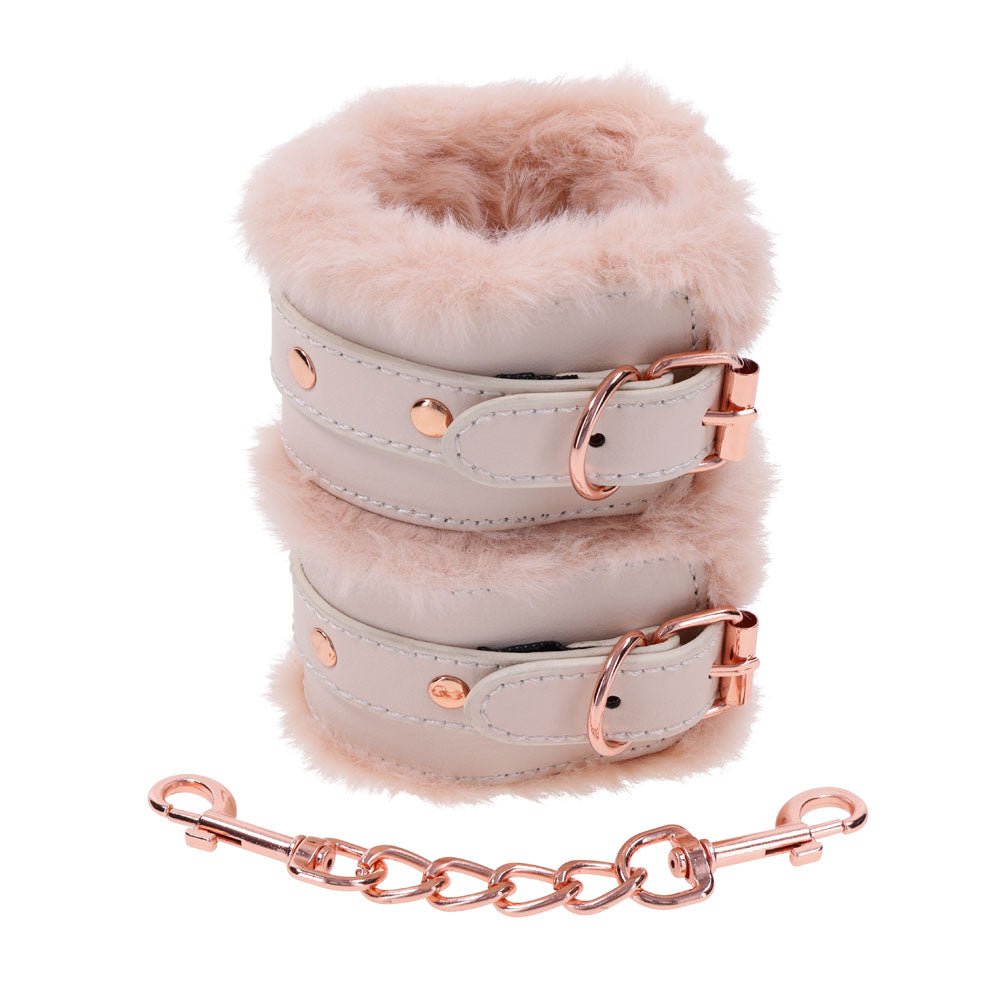Sex & Mischief Peaches n CreaMe Fur Handcuffs Peach Restraints